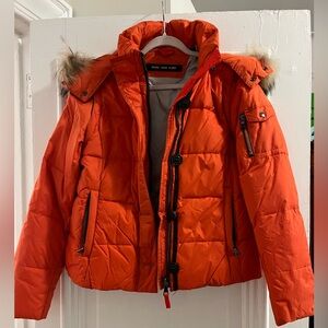 Marc New York Vibrant Orange Puffer Coat